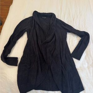 Barefoot Dreams Black Open-Front Shawl Collar Cardigan